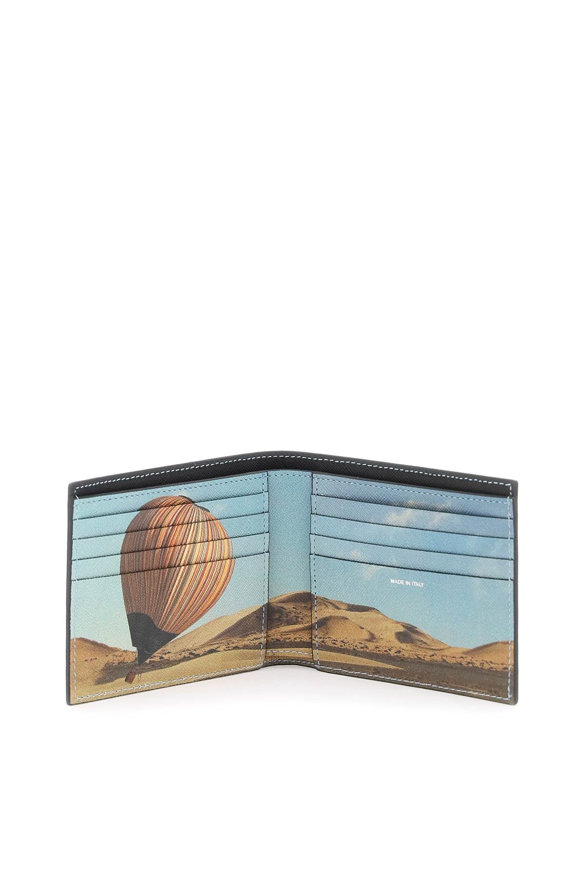 Signature Stripe Balloon Wallet  - Black