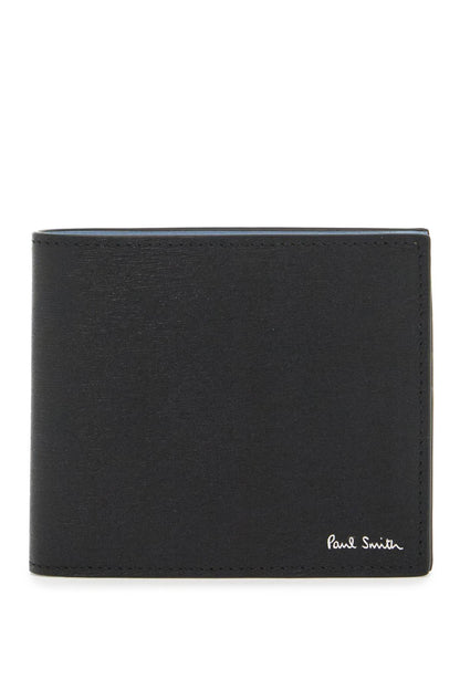 Leather Bi-fold Wallet In  - Black