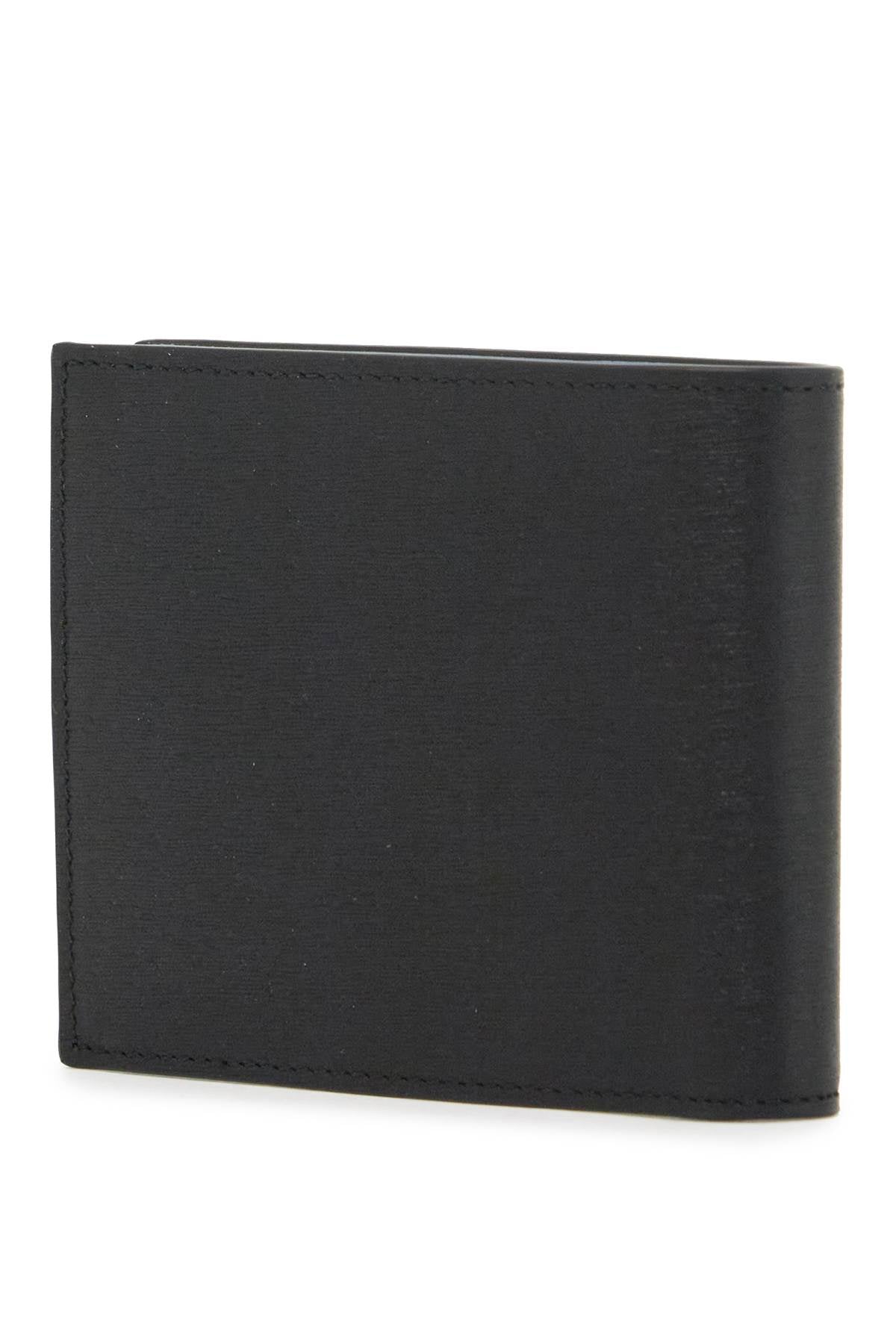 Leather Bi-fold Wallet In  - Black