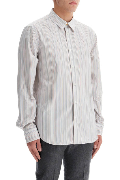 Striped Slim Fit Shirt  - White