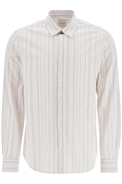 Striped Slim Fit Shirt  - White