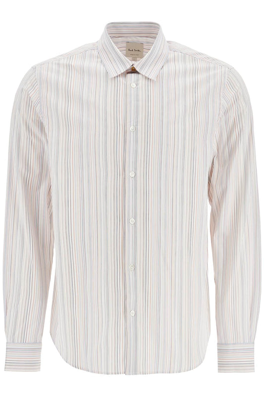 Striped Slim Fit Shirt  - White