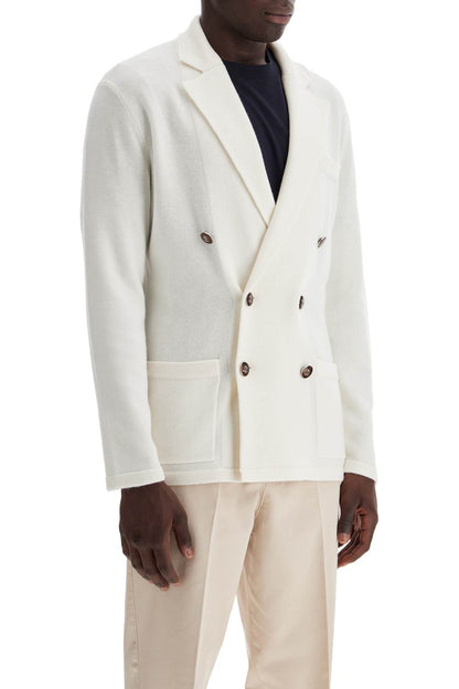 Double-breasted Cashmere Cardigan  - White