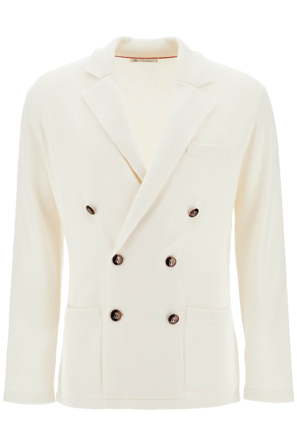 Double-breasted Cashmere Cardigan  - White