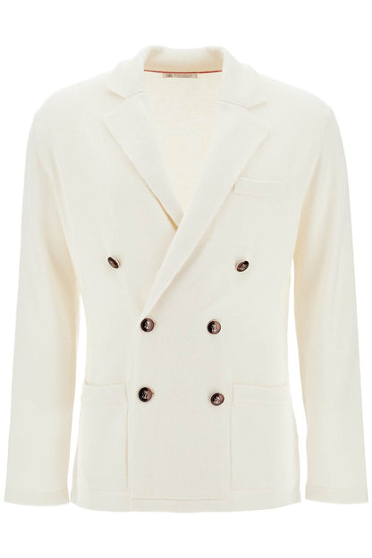 Double-breasted Cashmere Cardigan  - White