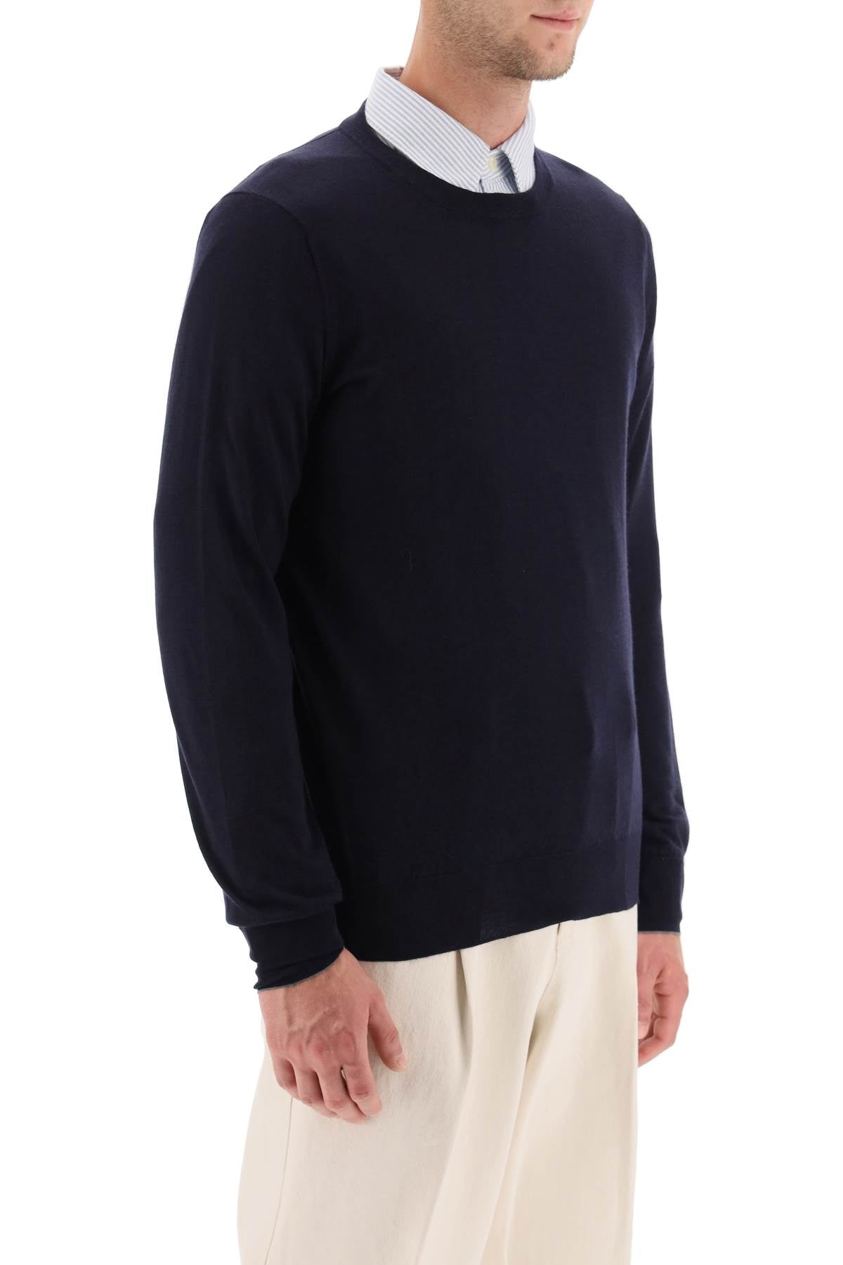 Fine Wool-cashmere Sweater  - Blue