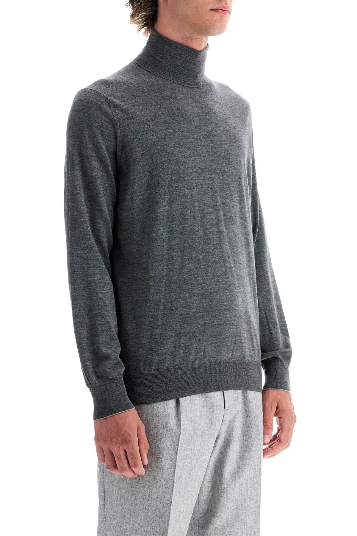 High-neck Pullover Sweater  - Grey