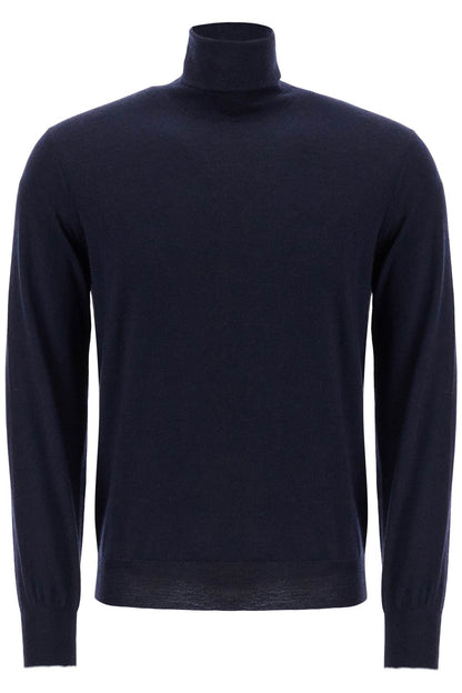 High-neck Pullover Sweater  - Blue