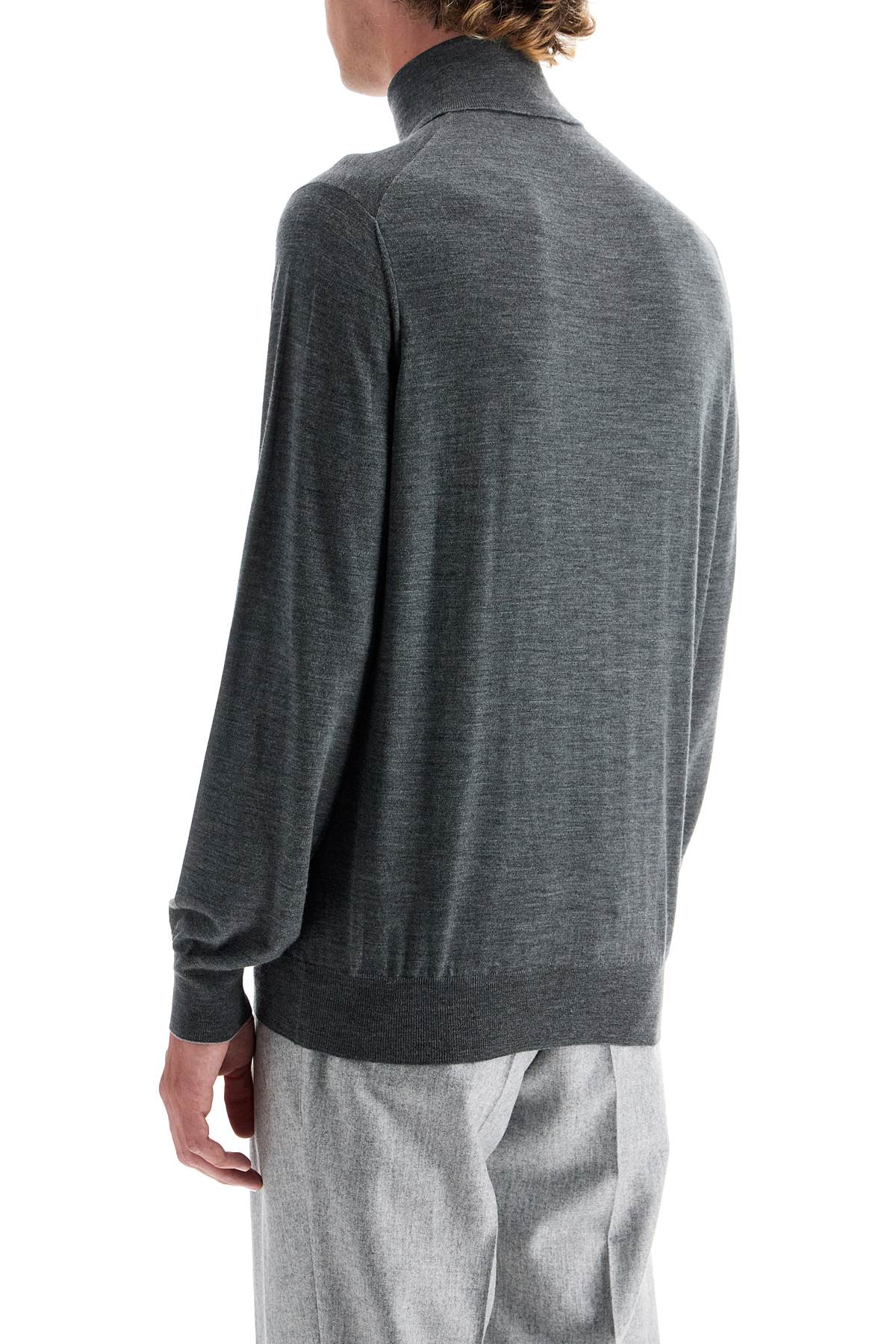 High-neck Pullover Sweater  - Grey