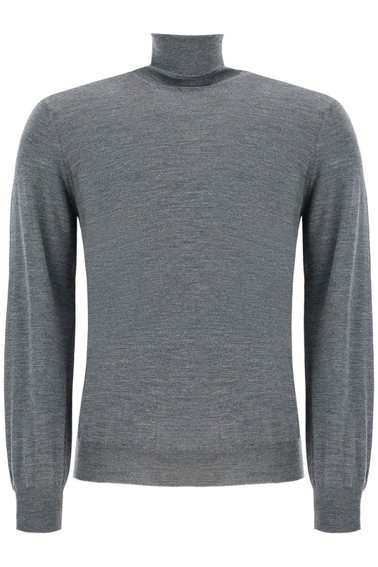 High-neck Pullover Sweater  - Grey