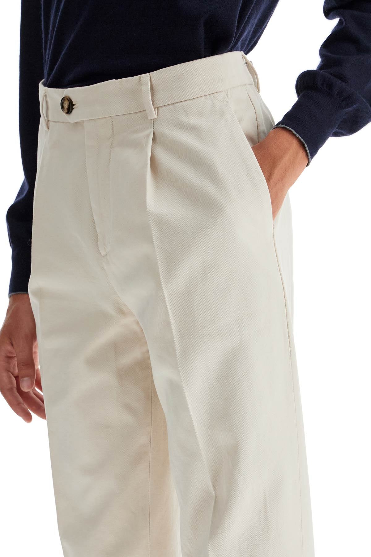 Leisure Fit Gabardine Trousers  - Beige