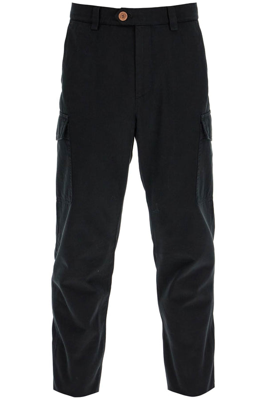 Leisure Fit Gabardine Trousers  - Black