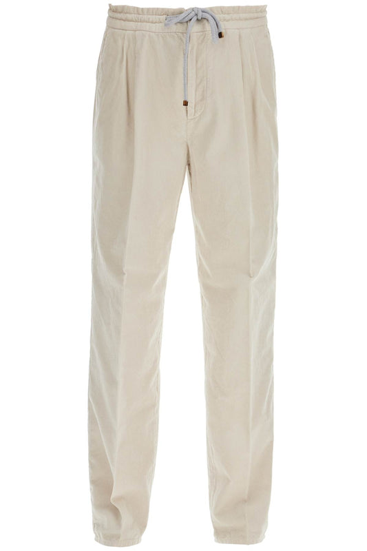 Corduroy Leisure Fit Pants  - White