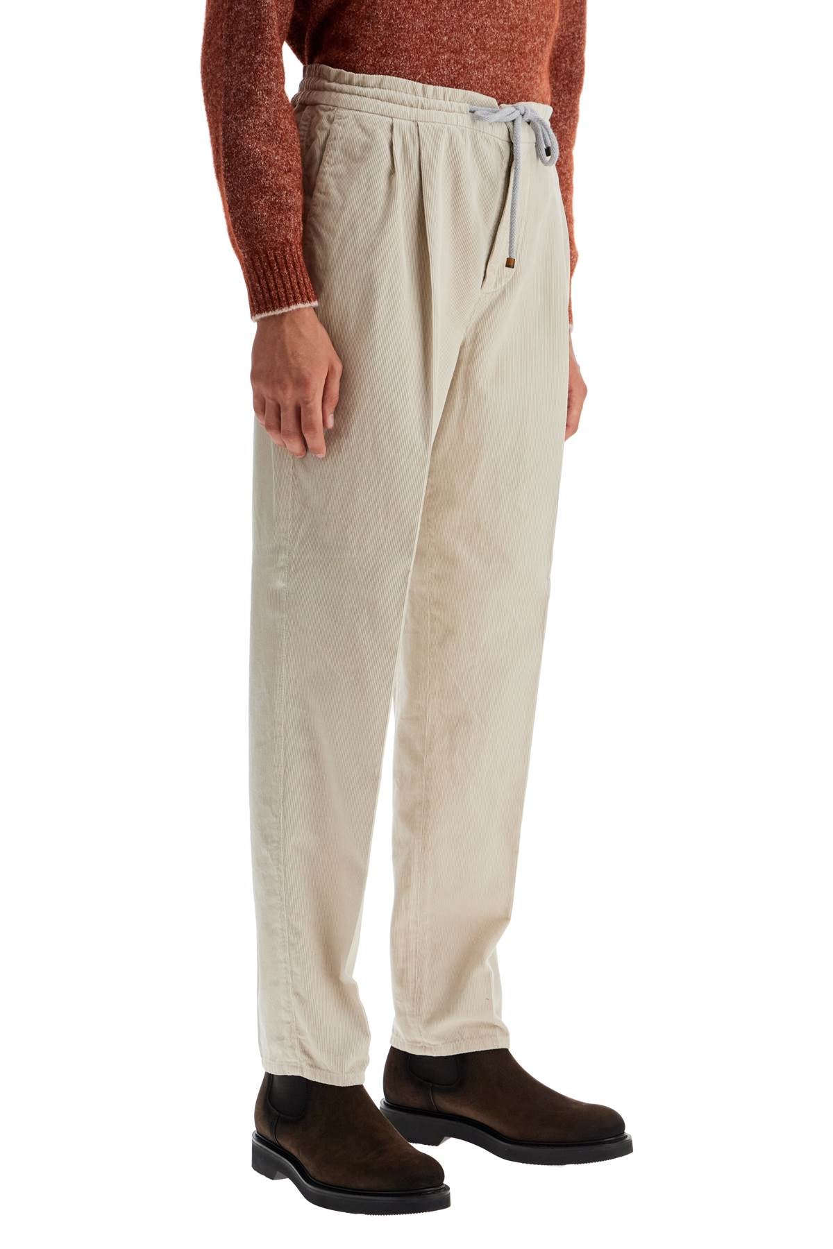 Corduroy Leisure Fit Pants  - White