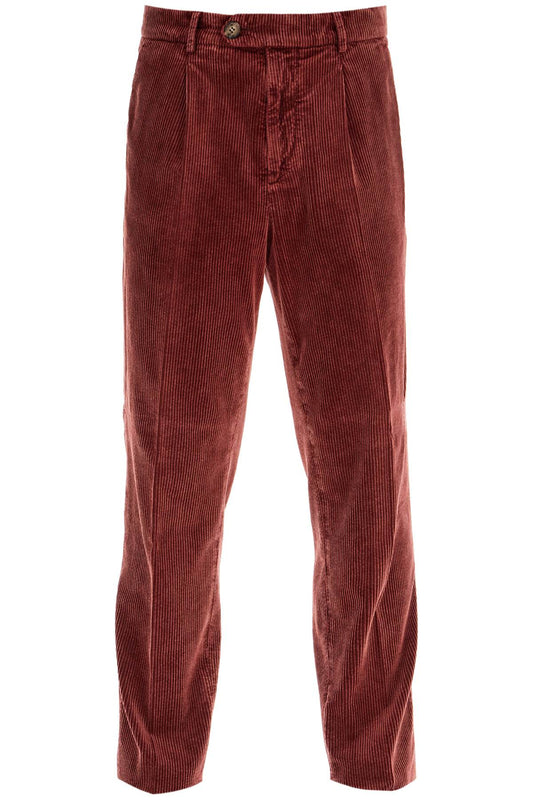 Corduroy Leisure Fit Pants  - Red