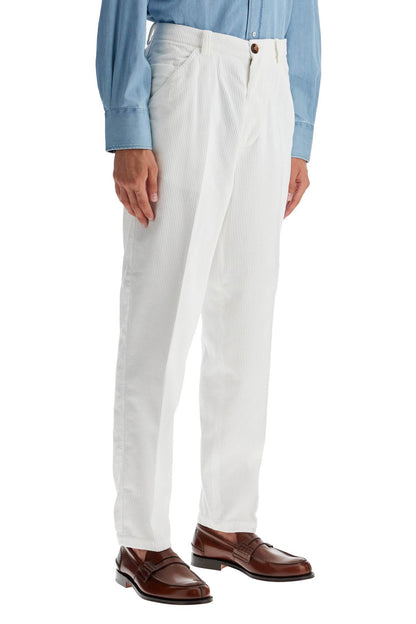 Corduroy Leisure Fit Pants  - White