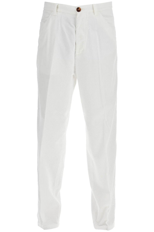 Corduroy Leisure Fit Pants  - White