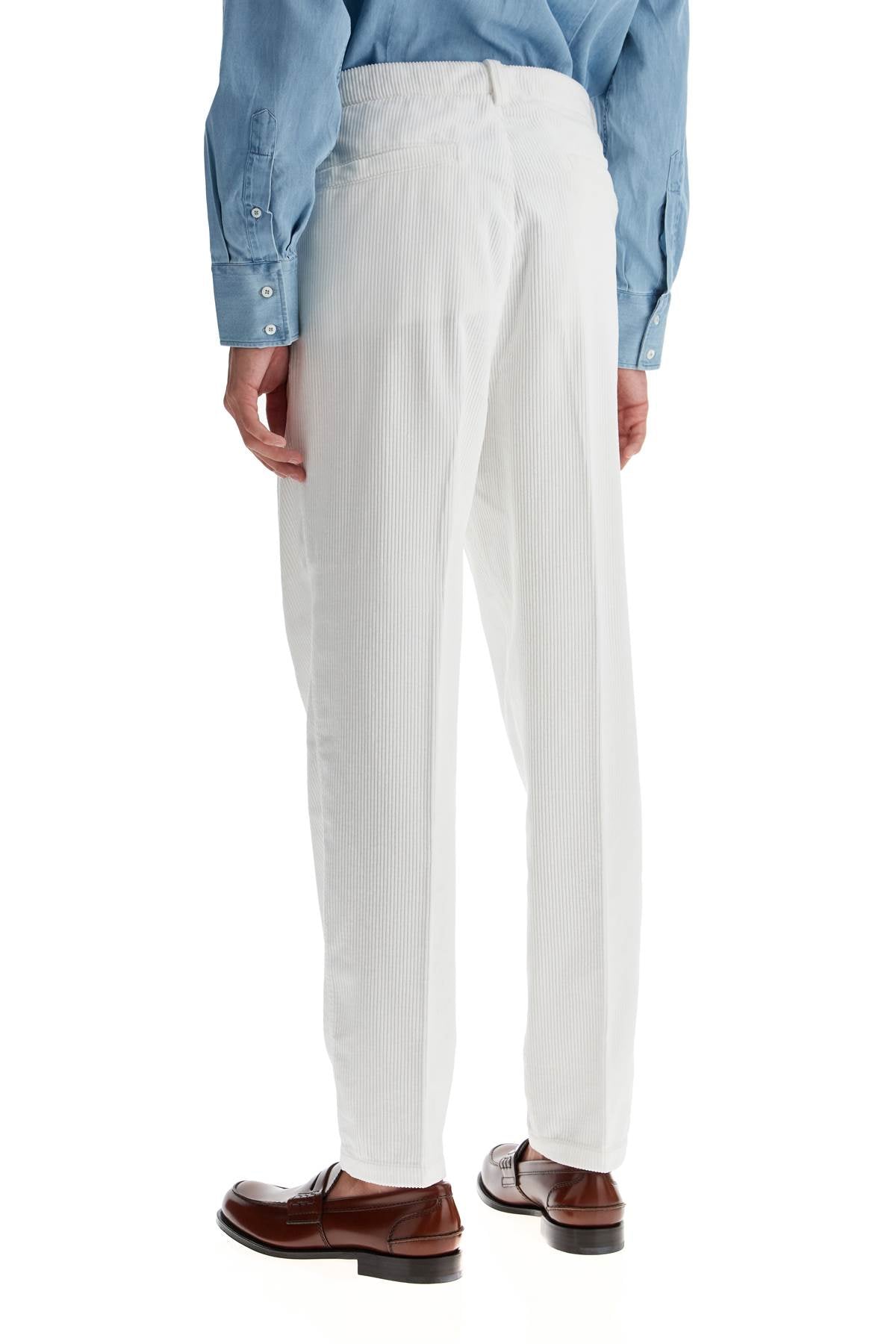 Corduroy Leisure Fit Pants  - White