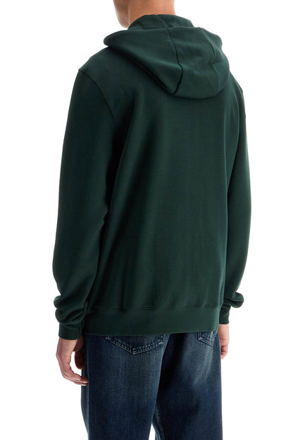 Hooded Sweatshirt With Zipper  - Green