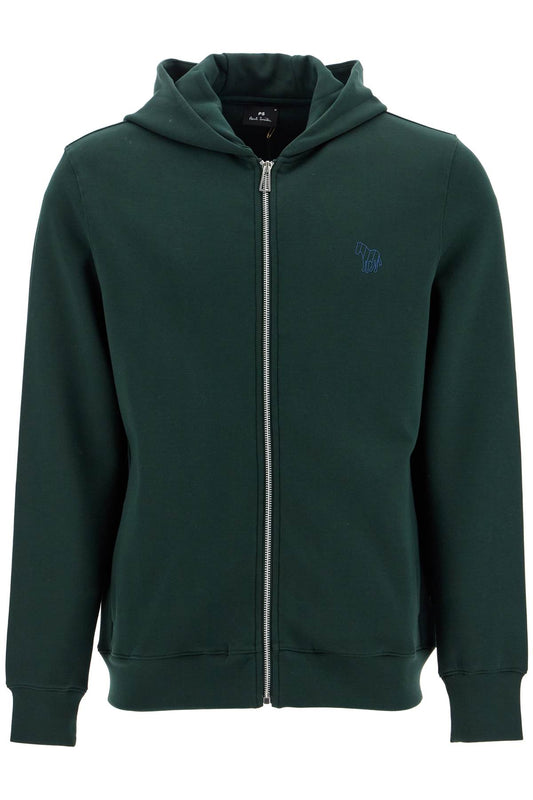 Hooded Sweatshirt With Zipper  - Green