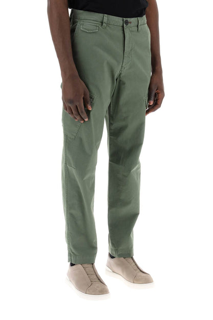 Stretch Cotton Cargo Pants For Men/w  - Green