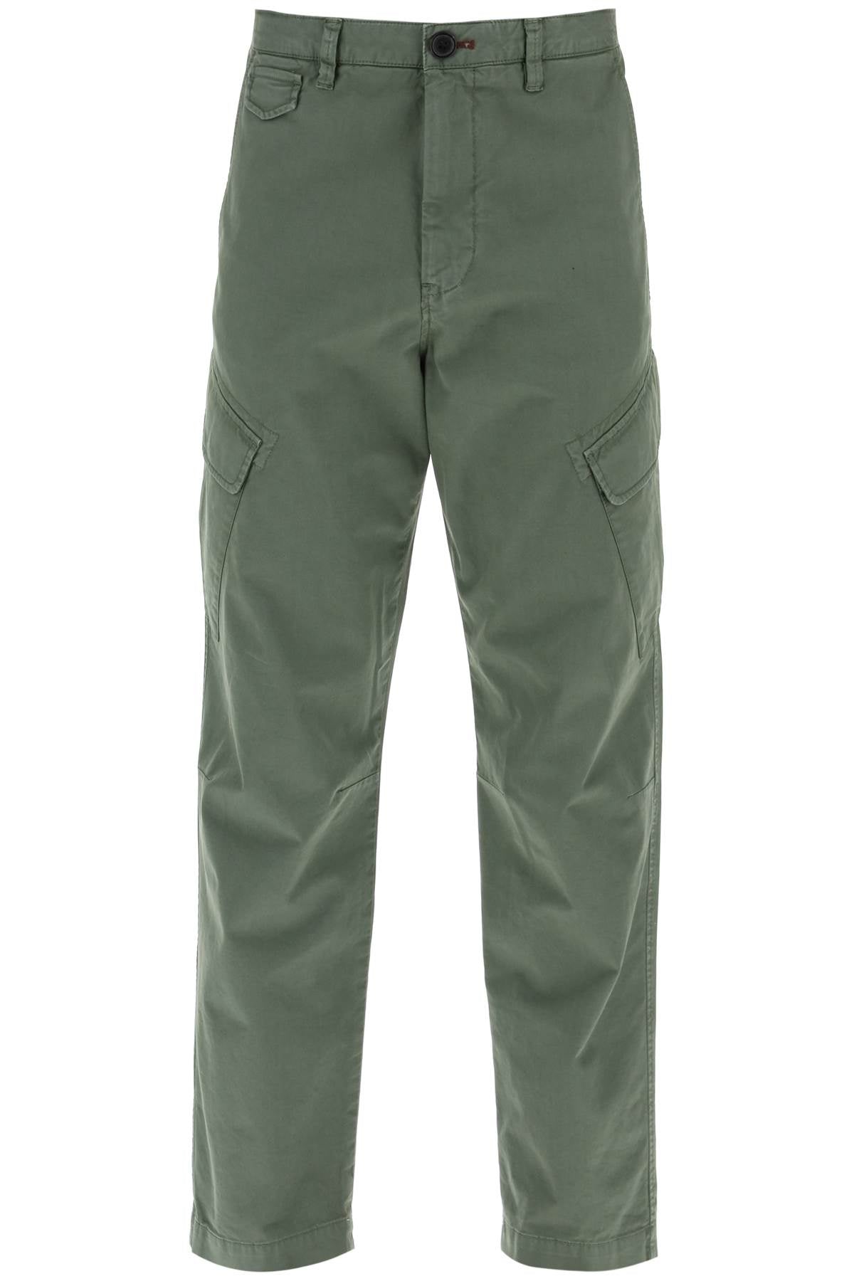 Stretch Cotton Cargo Pants For Men/w  - Green