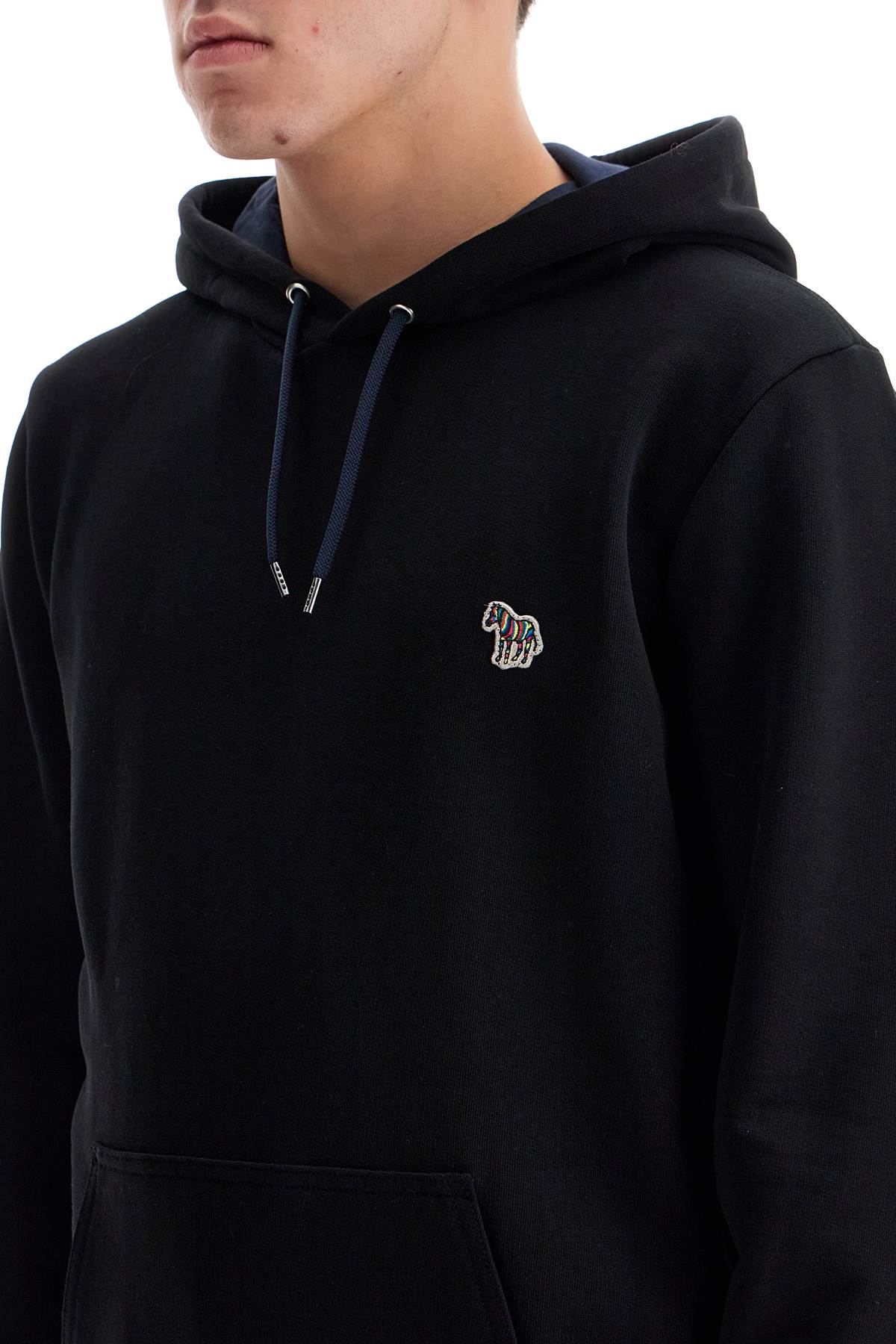 Organic Cotton Hoodie With Hood  - Black