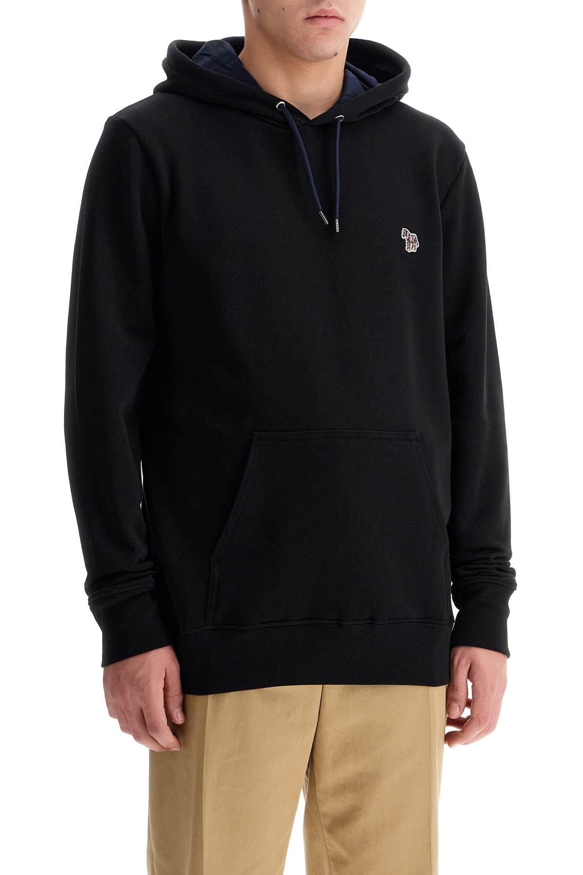 Organic Cotton Hoodie With Hood  - Black