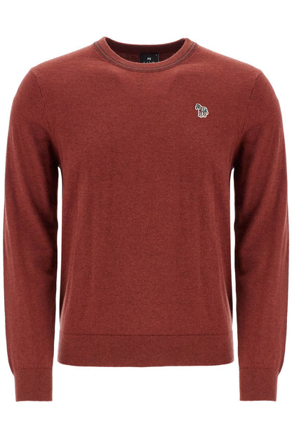 Cotton And Wool Blend Pullover Sweater  - Red