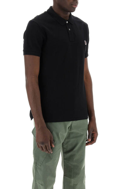 Slim Fit Polo Shirt In Organic Cotton  - Black