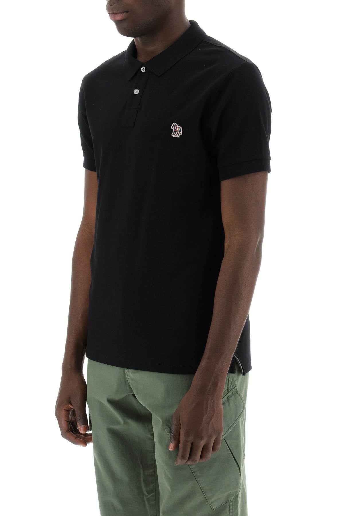 Slim Fit Polo Shirt In Organic Cotton  - Black