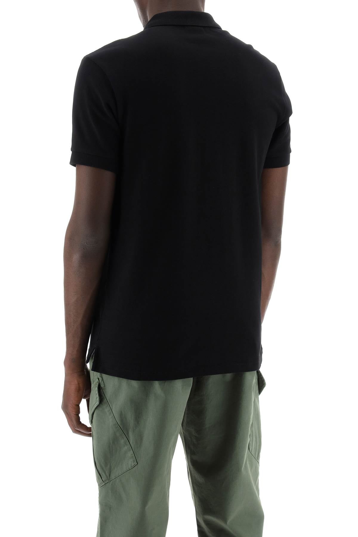 Slim Fit Polo Shirt In Organic Cotton  - Black