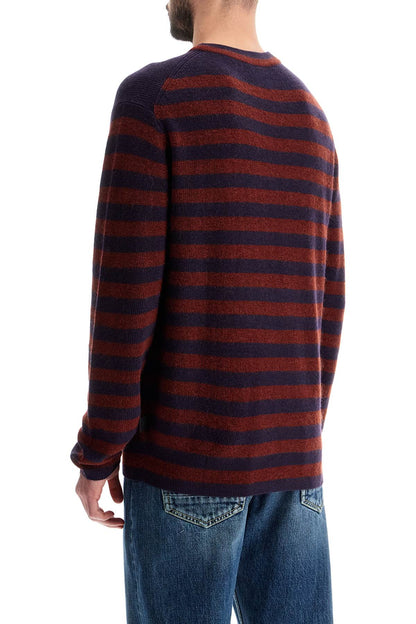 Striped Wool And Mohair Blend Pullover  - Red