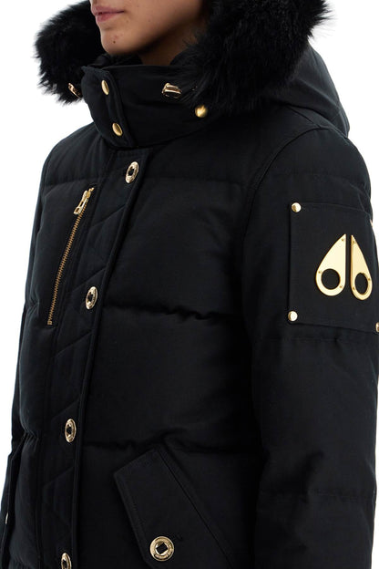 "3q Canvas Down Jacket With Shear  - Black