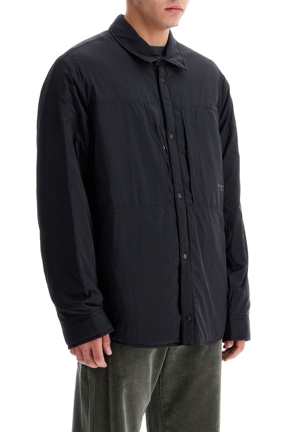 Ash Nylon Shirt-style Jacket  - Black