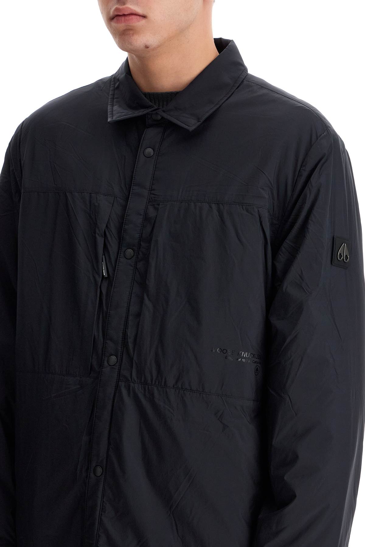 Ash Nylon Shirt-style Jacket  - Black