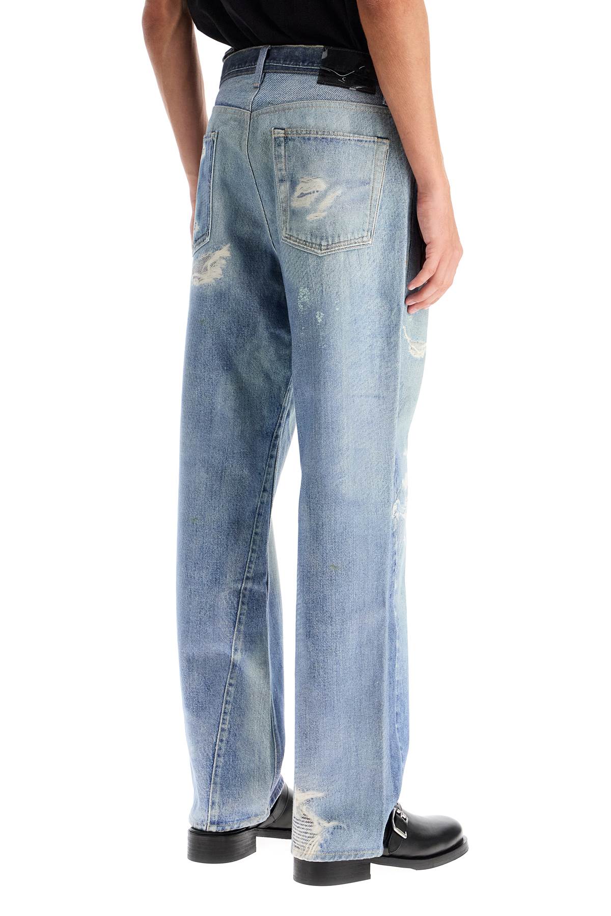 "jeans With Third Cut  - Blu