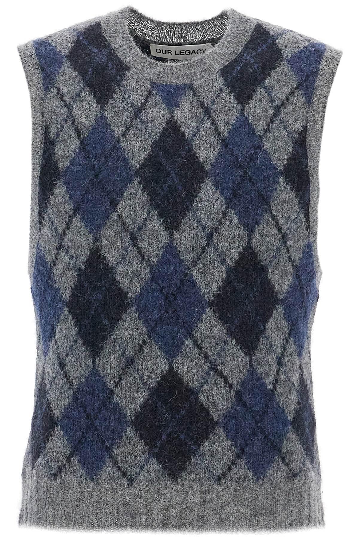 Soft Duke Argyle Formal Knit Vest  - Grey