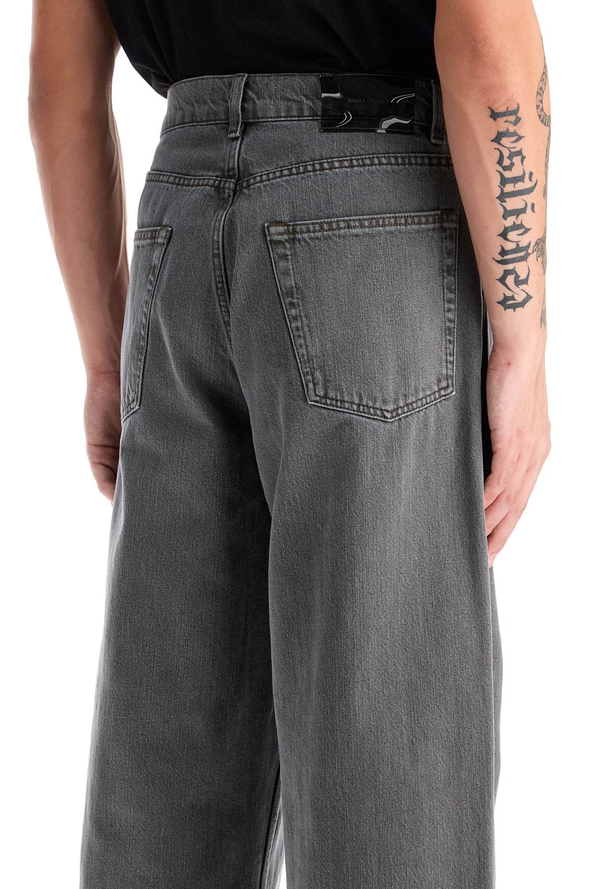 Wide Leg Denim Jeans  - Grey