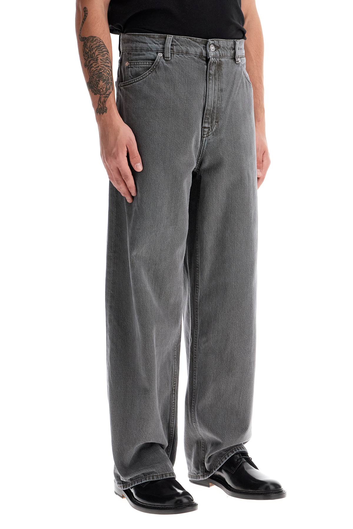 Wide Leg Denim Jeans  - Grey