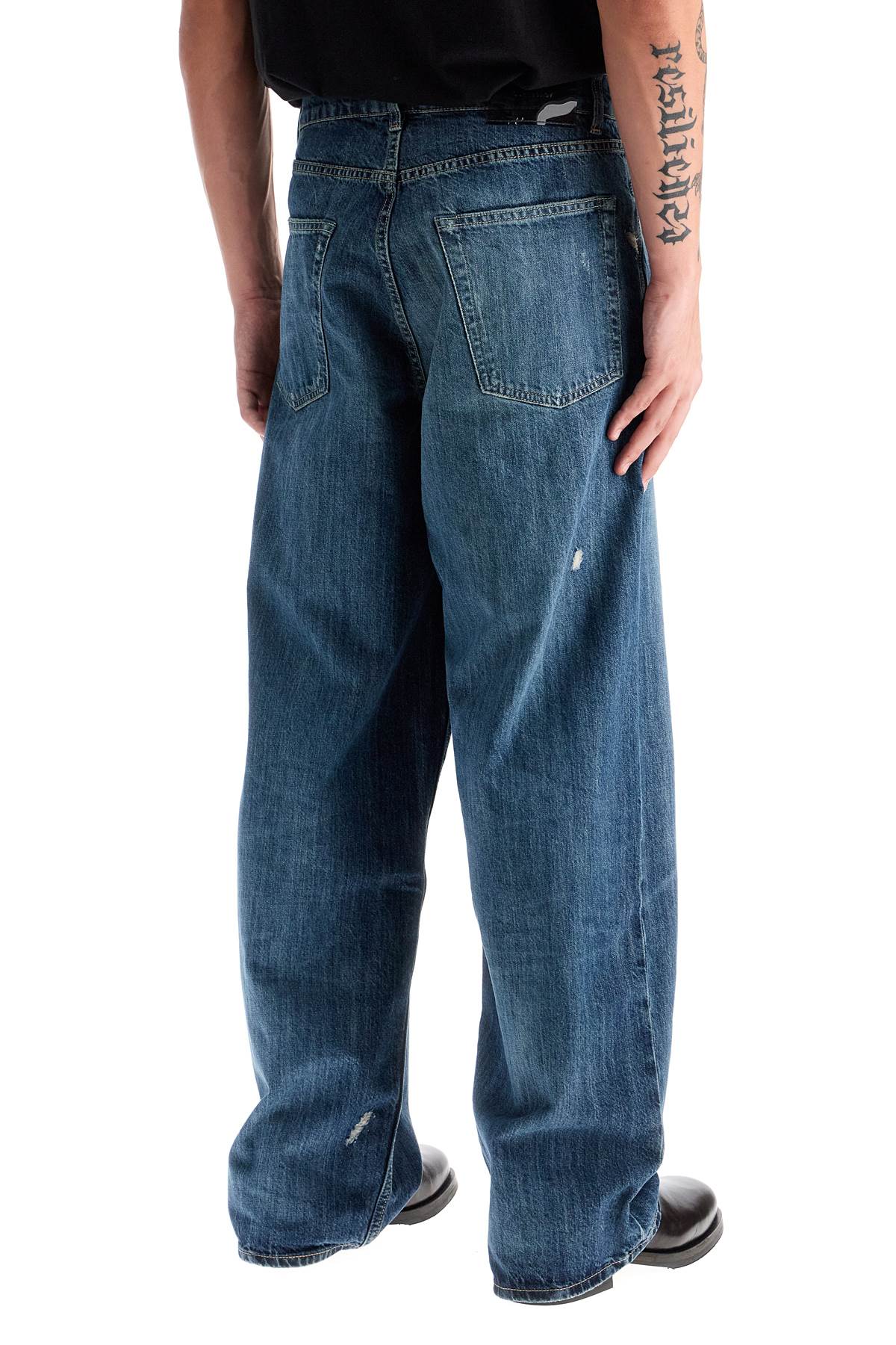 Wide Leg Denim Jeans  - Blue