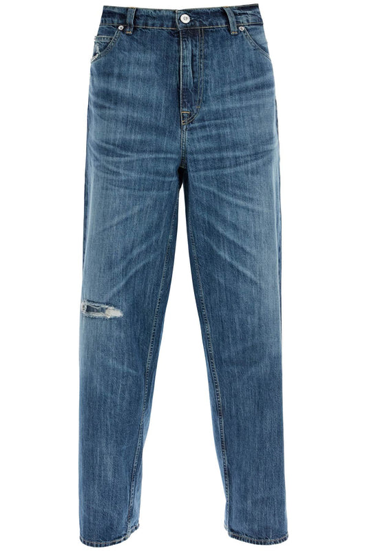 Wide Leg Denim Jeans  - Blue