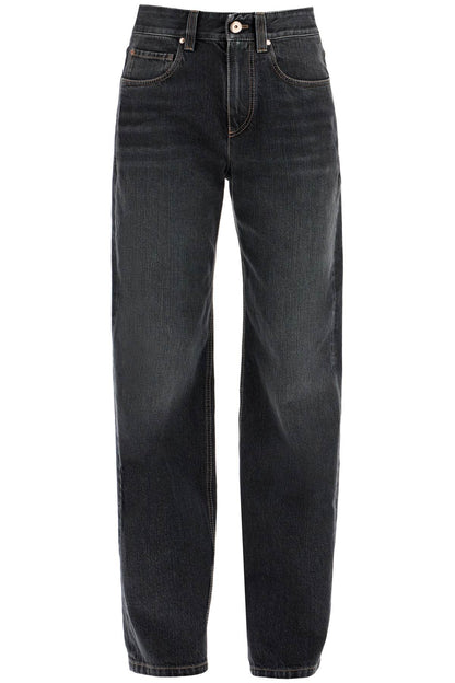 Loose Fit Jeans With Medium  - Black