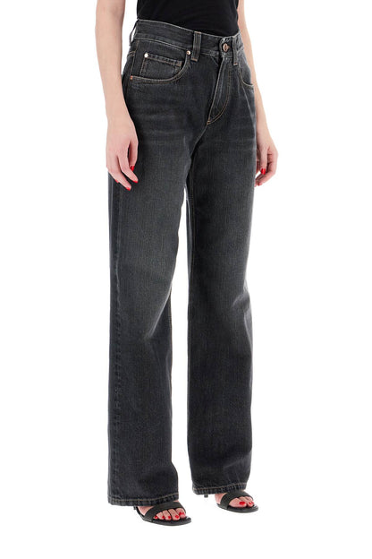 Loose Fit Jeans With Medium  - Black