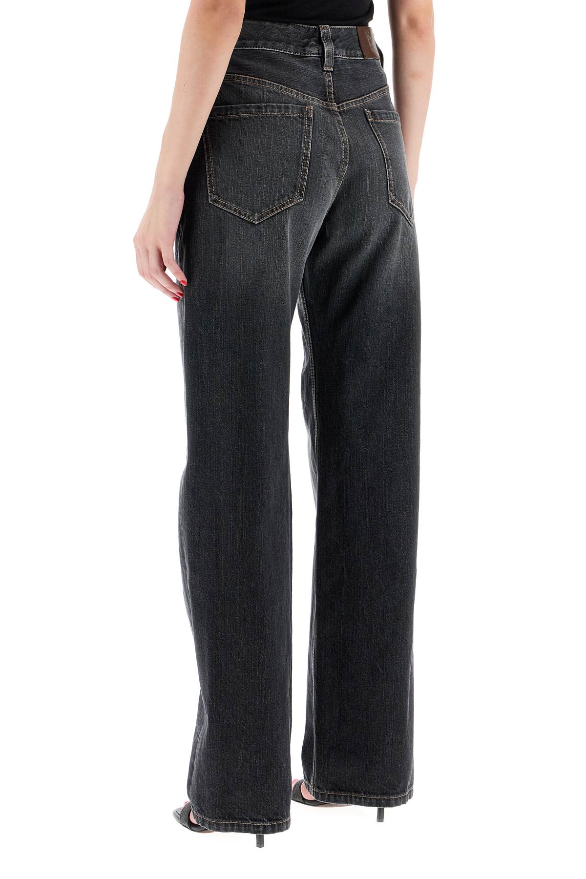 Loose Fit Jeans With Medium  - Black