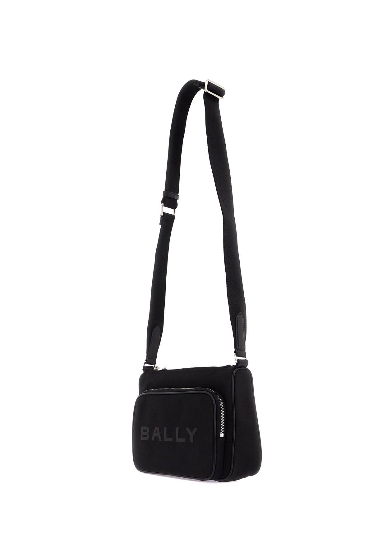 Nylon Shoulder Bag With Adjustable Strap  - Black