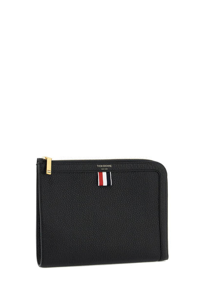 "embossed Leather Pouch  - Black