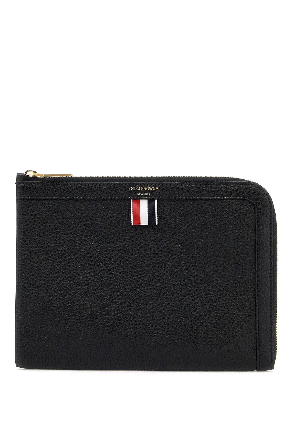 "embossed Leather Pouch  - Black