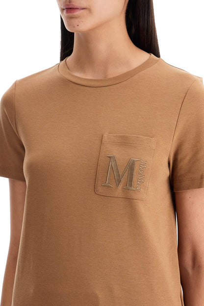 'madera' Embroidered Pocket T-shirt  - Brown