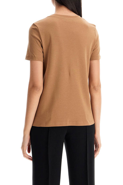 'madera' Embroidered Pocket T-shirt  - Brown